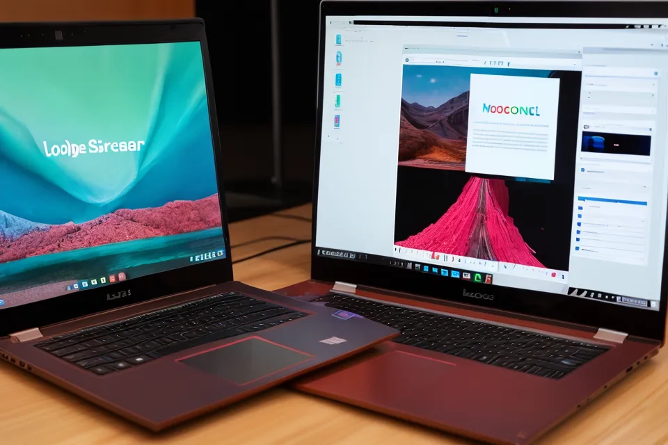 Laptop mit Videokurs und markierten Unterlagen auf einem dunklen Schreibtisch.