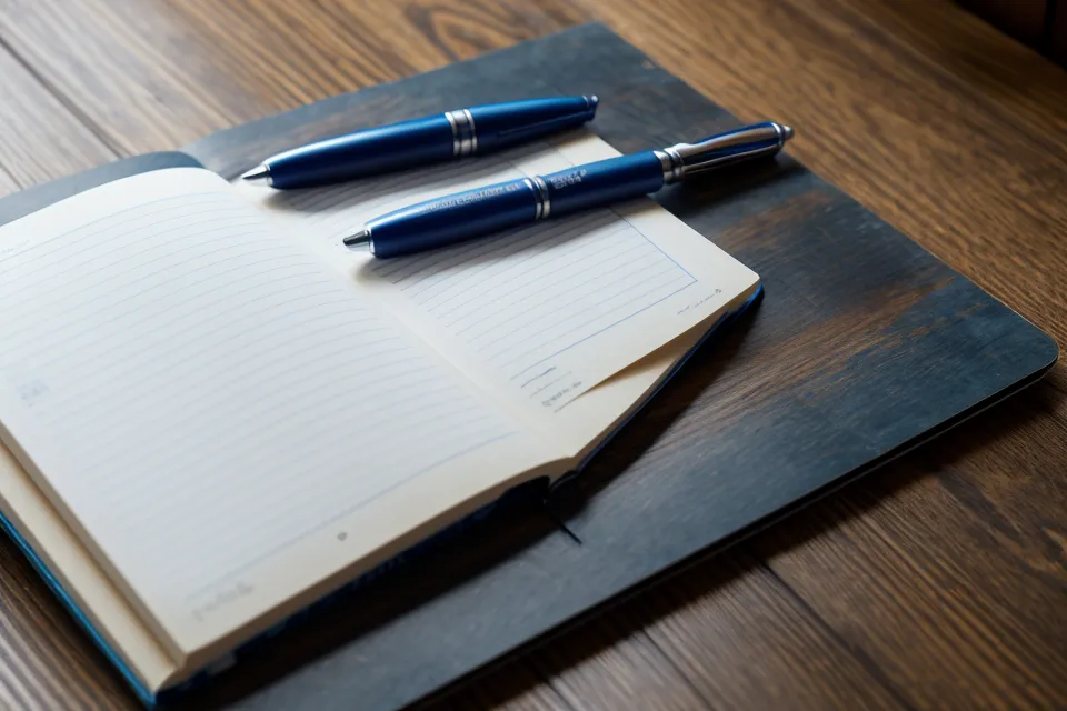 Detailaufnahme eines Notizbuchs mit handschriftlichen Notizen zum Kurs Globales Erwachen.