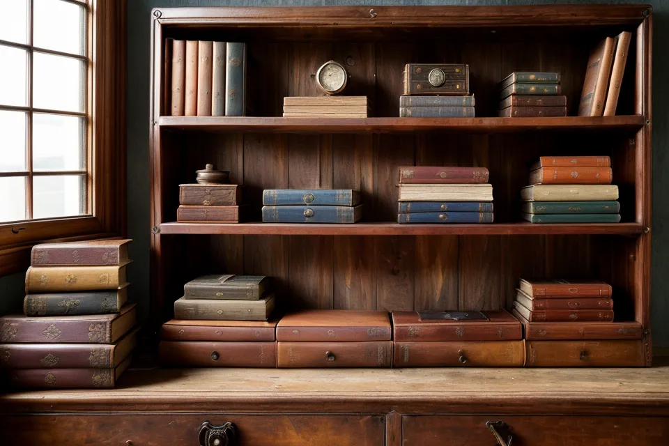 Ein altes Röhrenradio und Bücherregale in einer Dresdner Wohnung bei Morgenlicht.