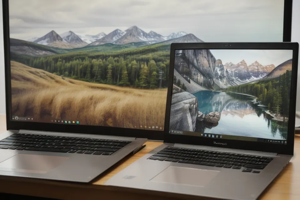 Ra-Garve-Kursanalyse für Senioren: Laptop mit Videomodul neben aufgeschlagenem Notizbuch