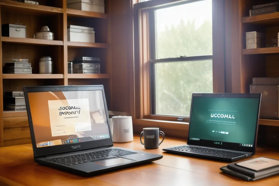 Ein Laptop-Bildschirm zeigt die Bestellmaske von Digistore24 mit Fokus auf die Widerrufsbelehrung.