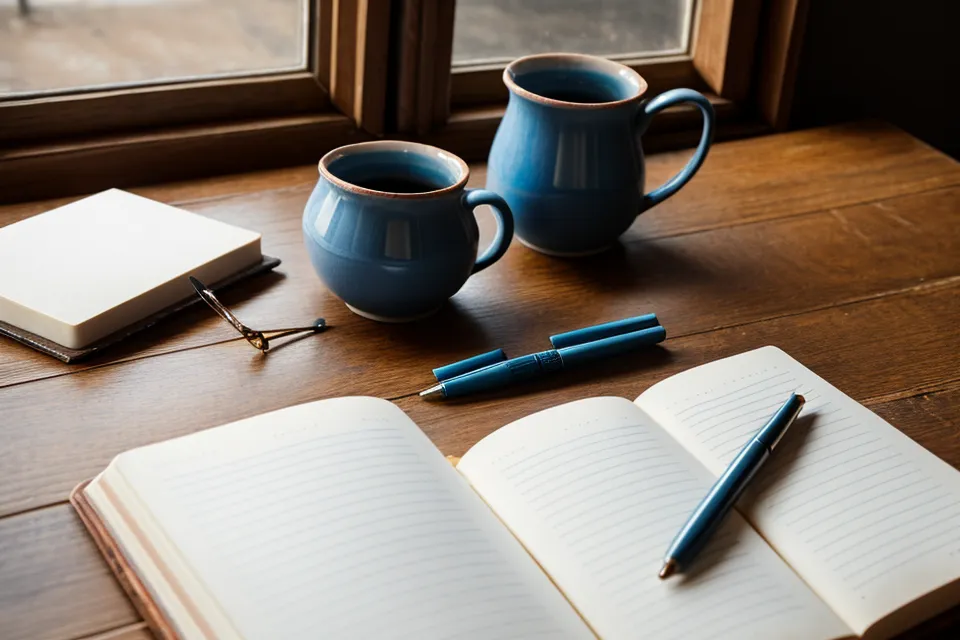 Detailaufnahme eines Notizbuchs mit Zeitstempeln und handschriftlichen Notizen zur Recherche.
