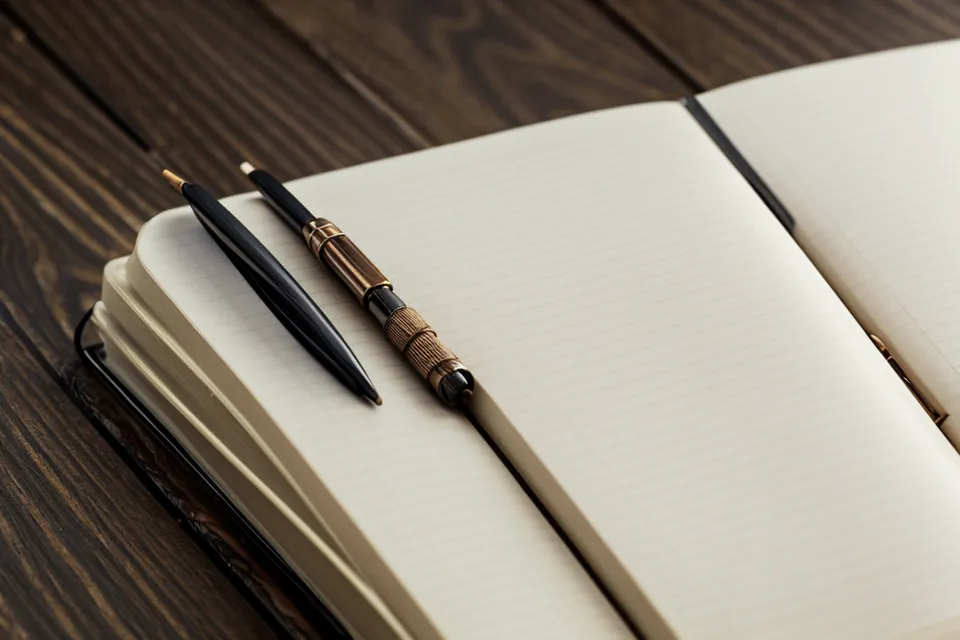 Notizbuch mit handschriftlichen Modul-Notizen zur Weltgeschichte-Analyse des RaGarve-Kurses