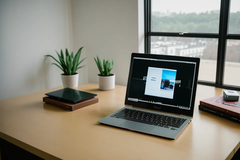 Laptop mit Videoplayer des RaGarve-Kurses neben gestapelten Geschichtsbüchern im Bewusstseins-Archiv