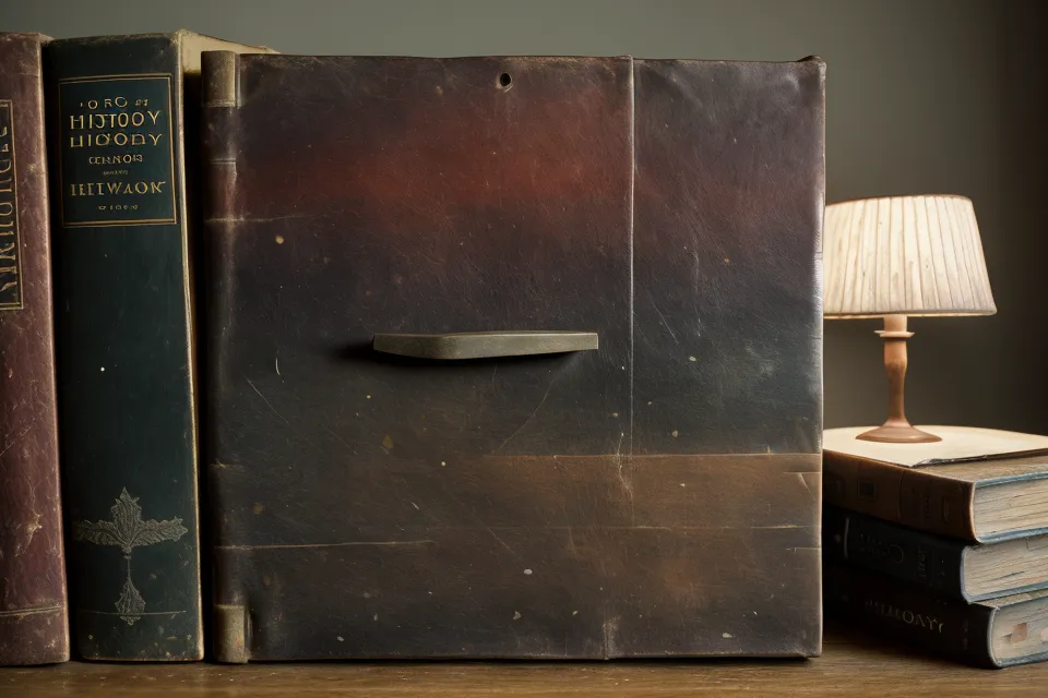 Alte Geschichtsbücher im Regal neben einem modernen Tablet mit Kursinhalten.