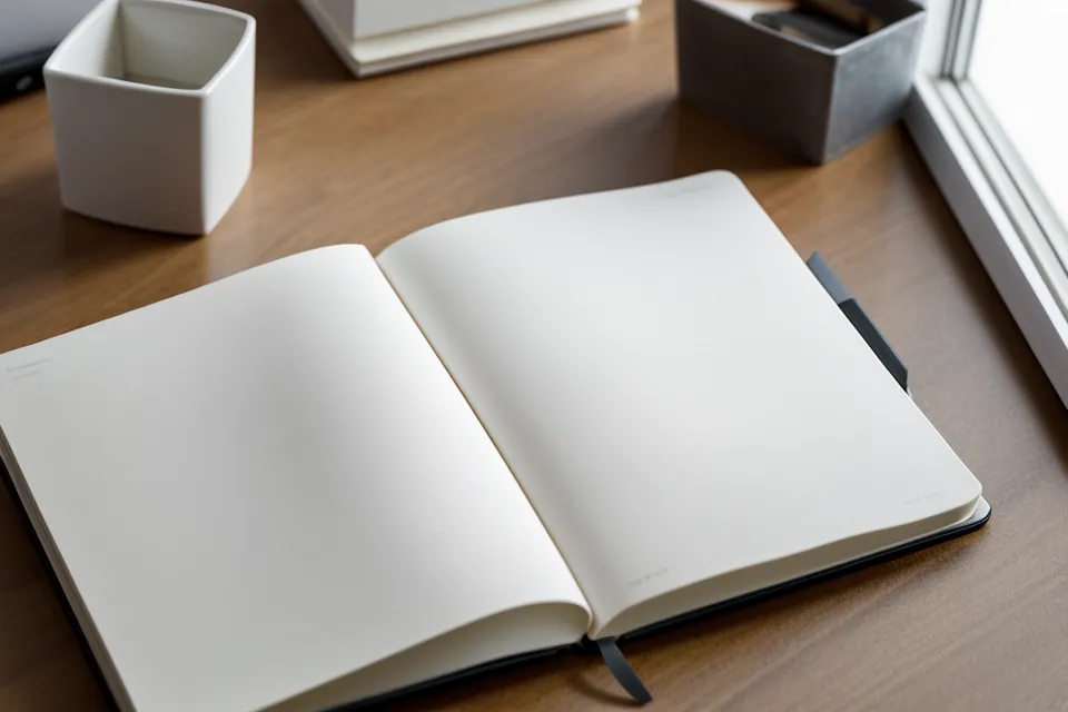 Nahaufnahme eines Notizbuchs mit handschriftlichen Zeitstempeln und Notizen zu Ra Garves Kurs.